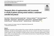 Therapeutic effects of supplementation with Curcuminoids in critically ill patients receiving enteral nutrition: a randomized controlled trial protocol